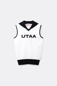 UTAA チャンプセーラースリーブレスニット ホワイト：レディース