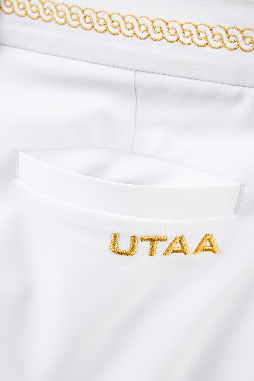 UTAA クレストゴールデンパンサーScudoラインパンツ ホワイト : Men's