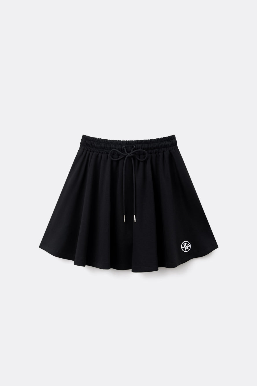 UTAA イーズフィットバンディングフレアスカート ブラック：レディース