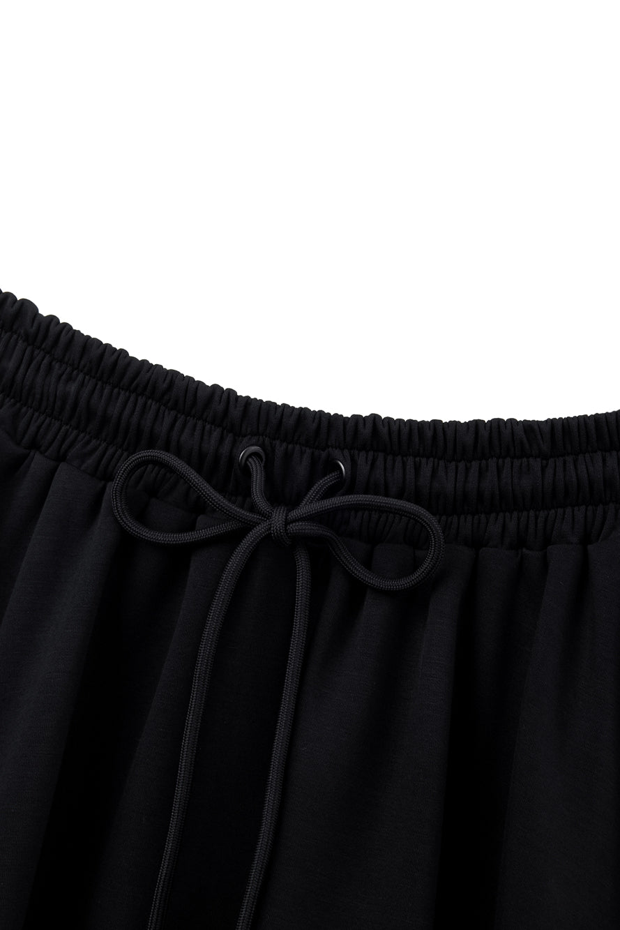 UTAA イーズフィットバンディングフレアスカート ブラック：レディース