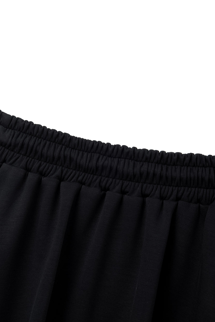 UTAA イーズフィットバンディングフレアスカート ブラック：レディース