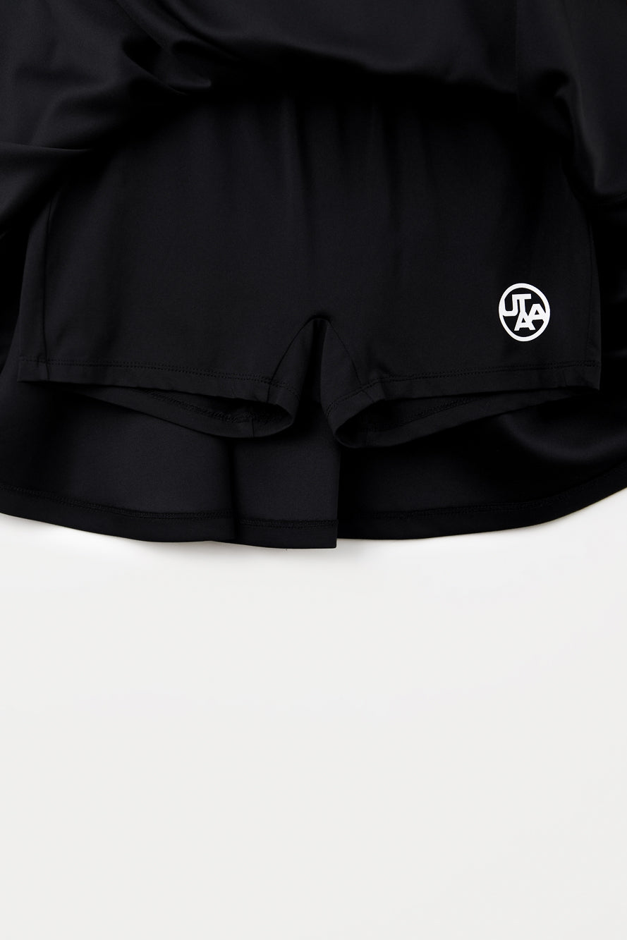 UTAA イーズフィットバンディングフレアスカート ブラック：レディース