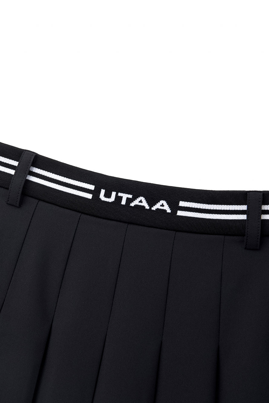 UTAA コンターラインバンディングプリーツスカート ブラック : Women's