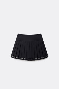 UTAA シリアルロゴショートプリーツスカート ブラック : Women's