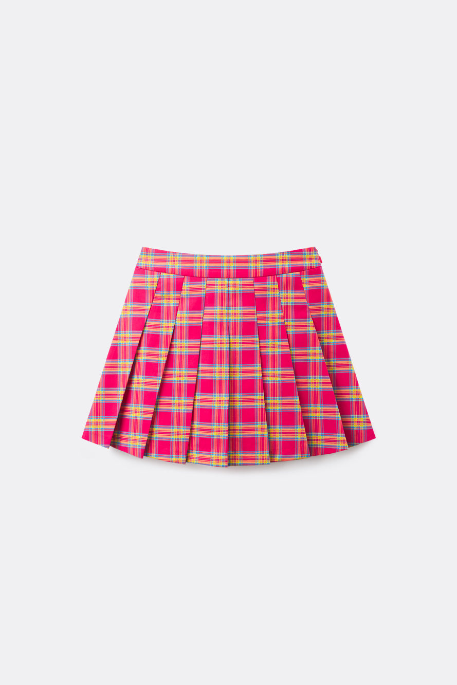 UTAA ポップカラータータンチェックプリーツスカート : Women's