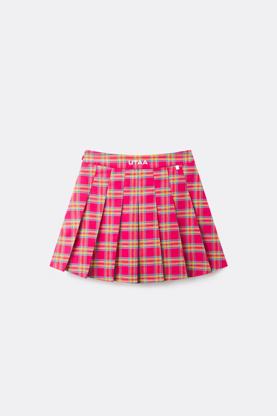 UTAA ポップカラータータンチェックプリーツスカート : Women's
