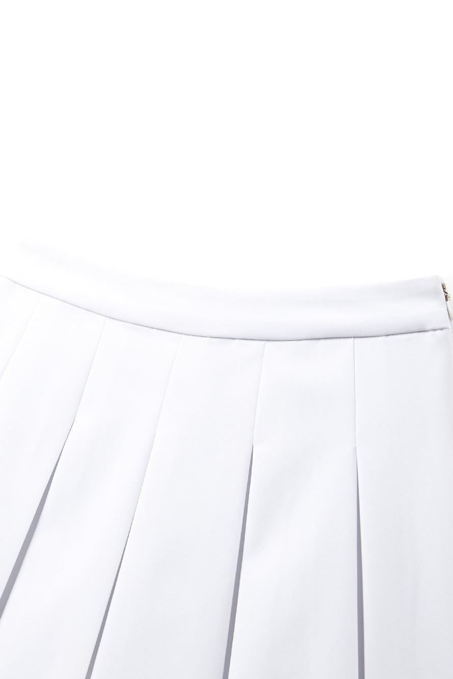 UTAA クレストゴールデンエンブレムポケットプリーツスカート ホワイト : Women's