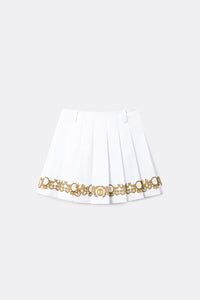 UTAA クレストゴールデンエッジプリーツスカート ホワイト : Women's
