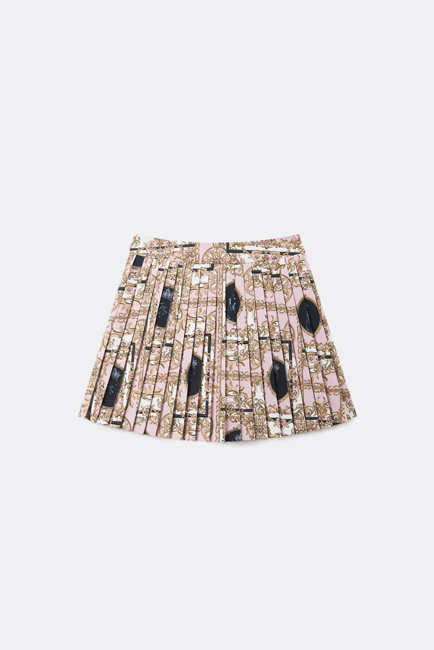 UTAA カラーシーズンバロックプリーツスカート ライトピンク : Women's