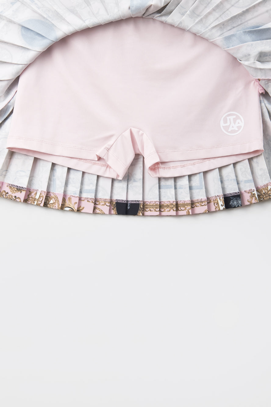 UTAA カラーシーズンバロックプリーツスカート ライトピンク : Women's