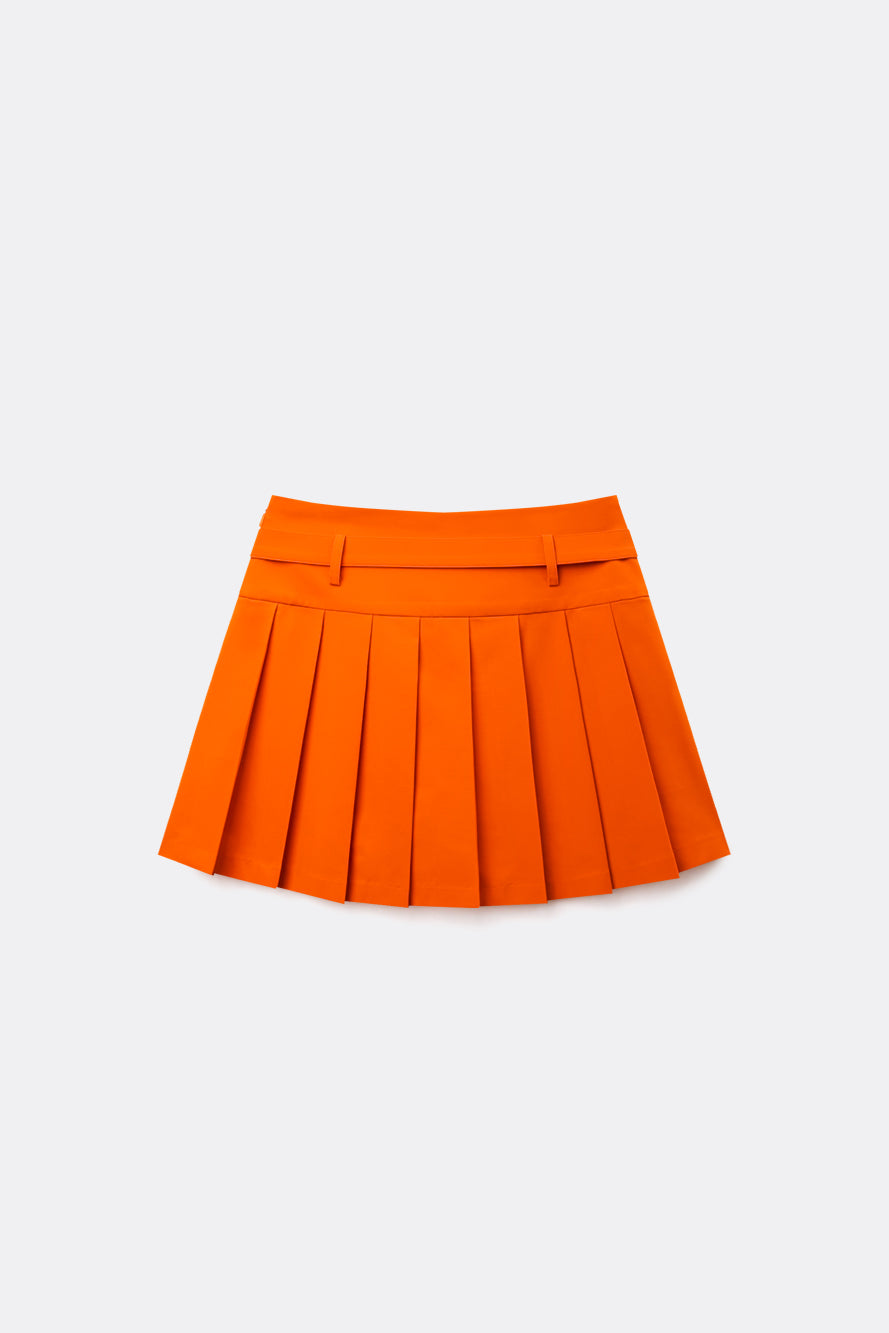 UTAA ユタ プリーツスカート UTAA ドゥカットギルトロゴベルトプリーツスカート : Women's