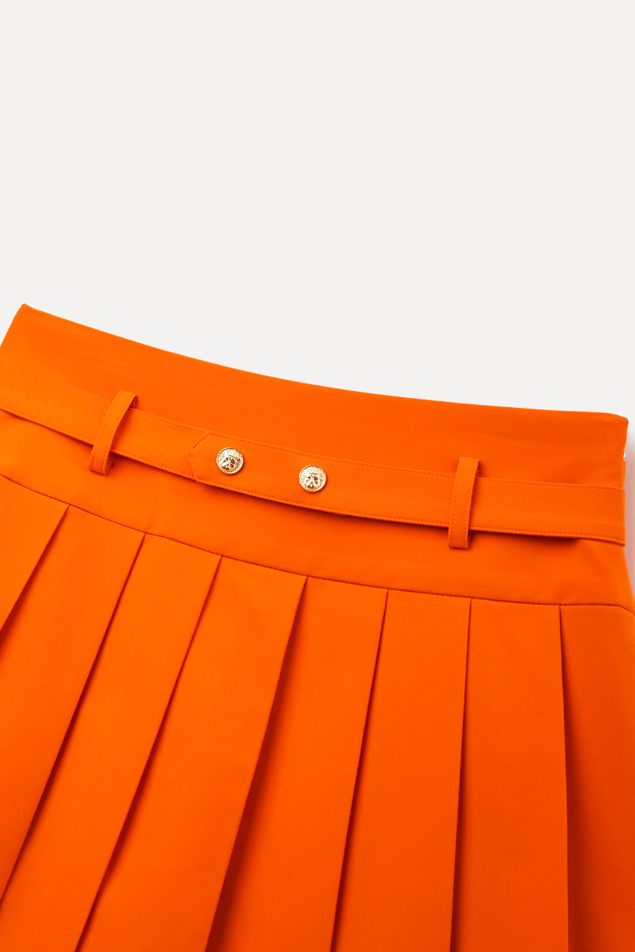 UTAA ドゥカットギルトロゴベルトプリーツスカート : Women's