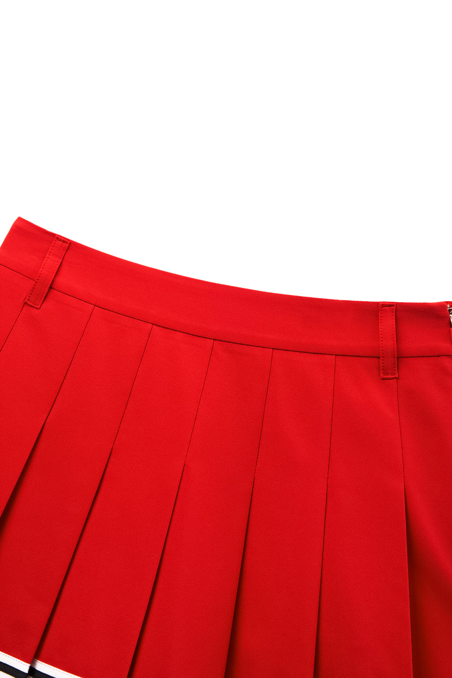 UTAA Candy-coloredTapeプリーツスカート レッド : Women's