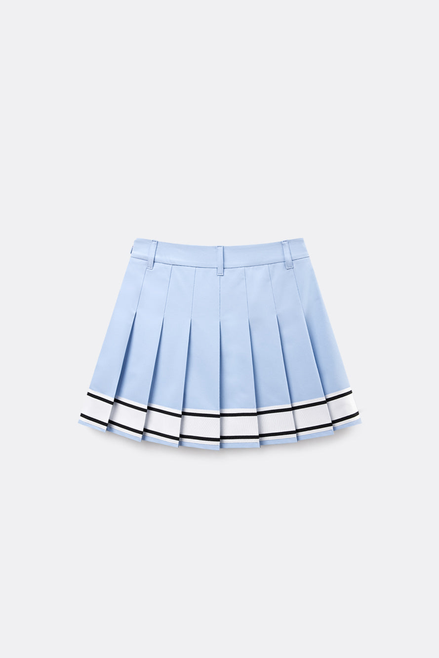 UTAA Candy-coloredTapeプリーツスカート スカイブルー : Women's