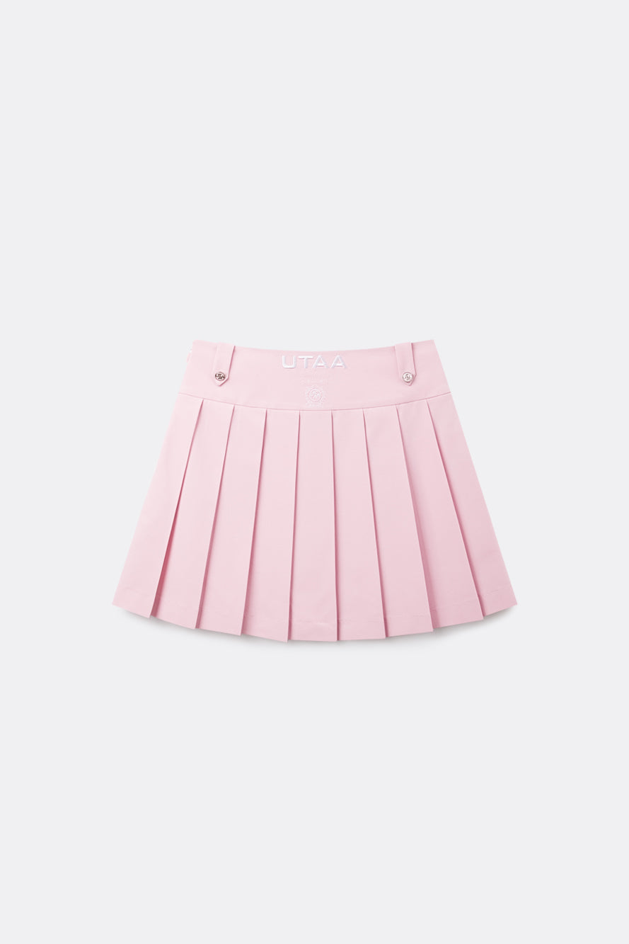 UTAA Laurelシンボルエンブレムカラープリーツスカート ライトピンク : Women's