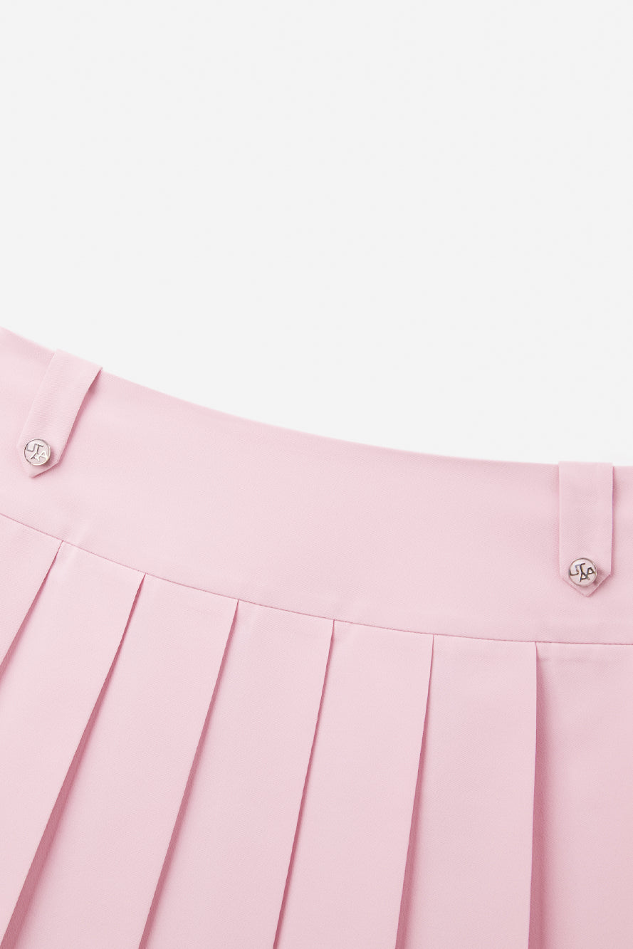 UTAA Laurelシンボルエンブレムカラープリーツスカート ライトピンク : Women's