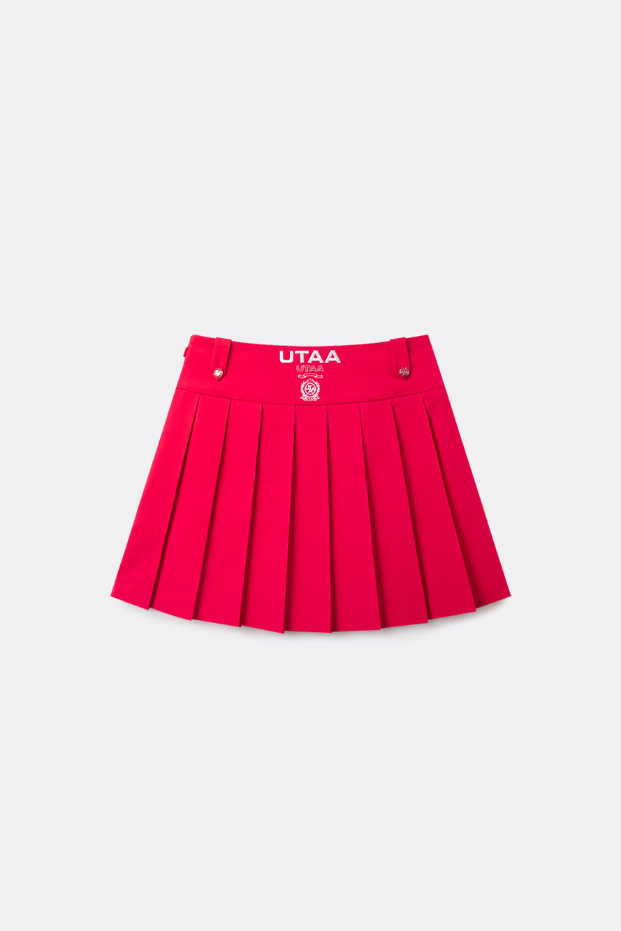 UTAA ローラルシンボルエンブレムカラープリーツスカート ピンク
