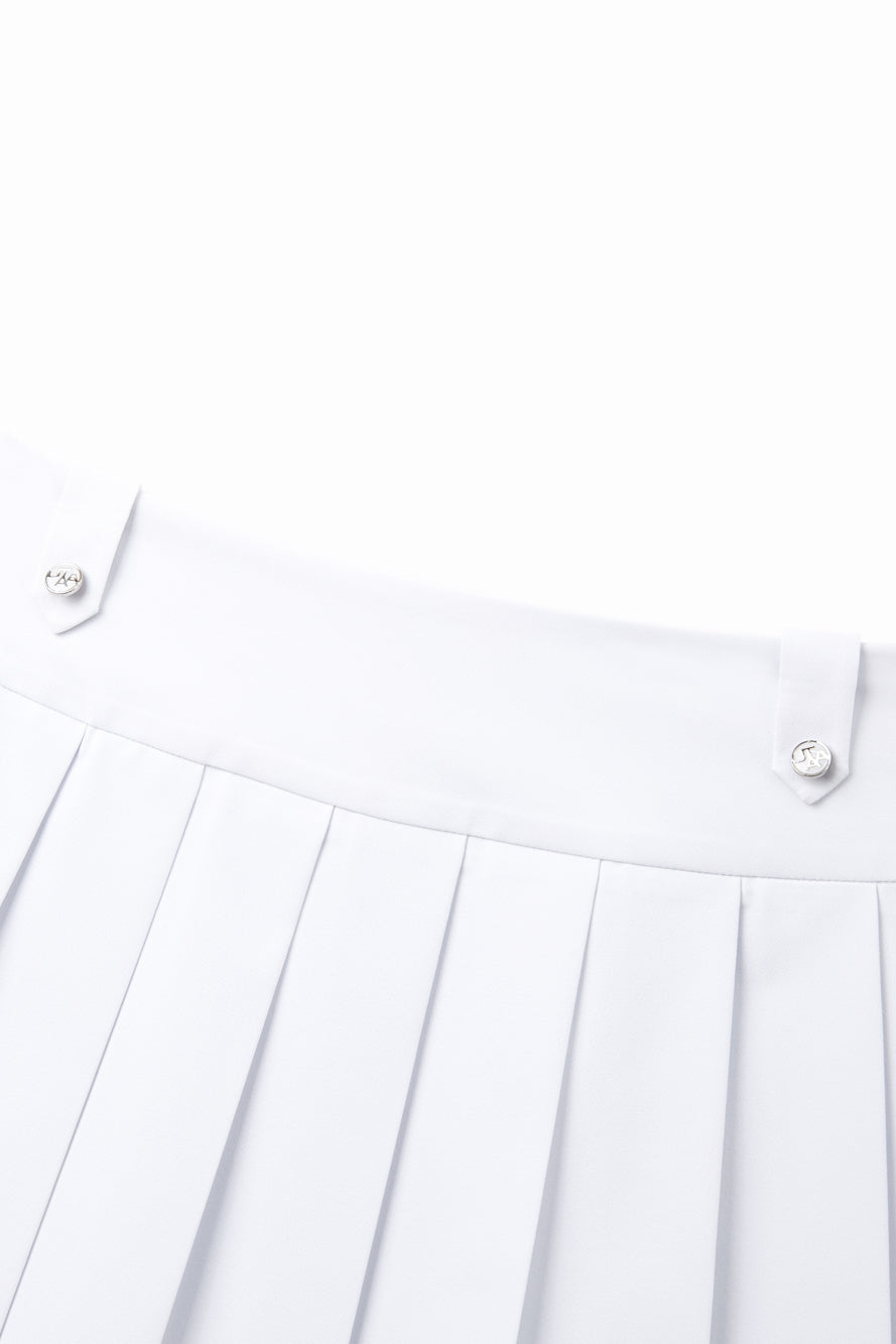 UTAA Laurelシンボルエンブレムカラープリーツスカート ホワイト : Women's