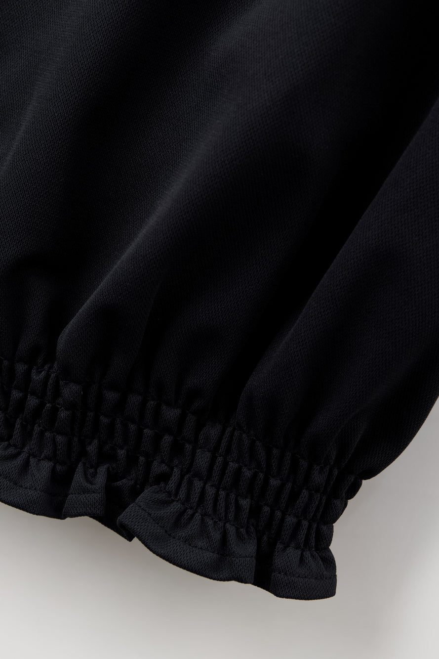 UTAA RuffleコンターラインPKシャツ ブラック : Women's