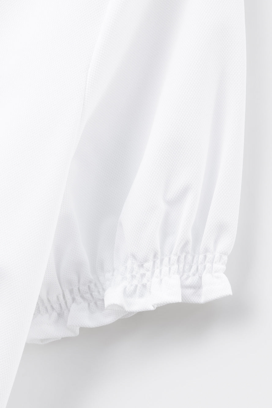 UTAA RuffleコンターラインPKシャツ ホワイト : Women's