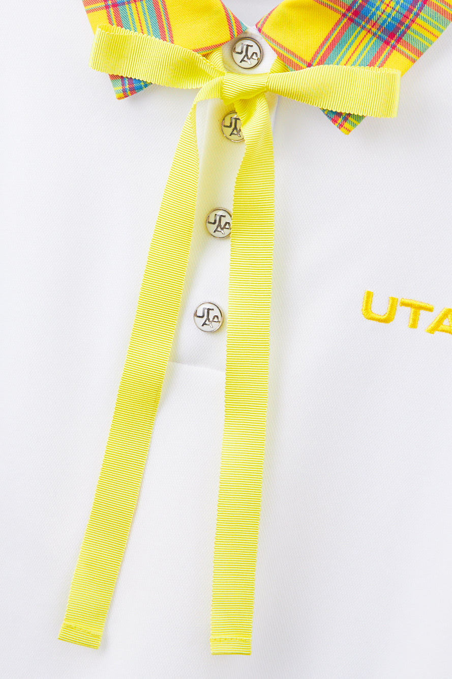UTAA ポップカラータイタータンチェックPKティー イエロー：レディース
