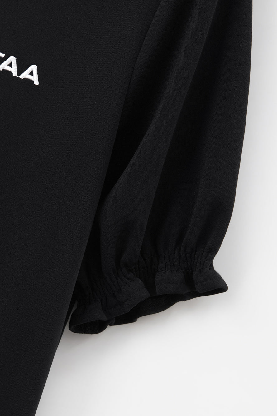 UTAA ペタラインワイドCollarPKTシャツ ブラック : Women's
