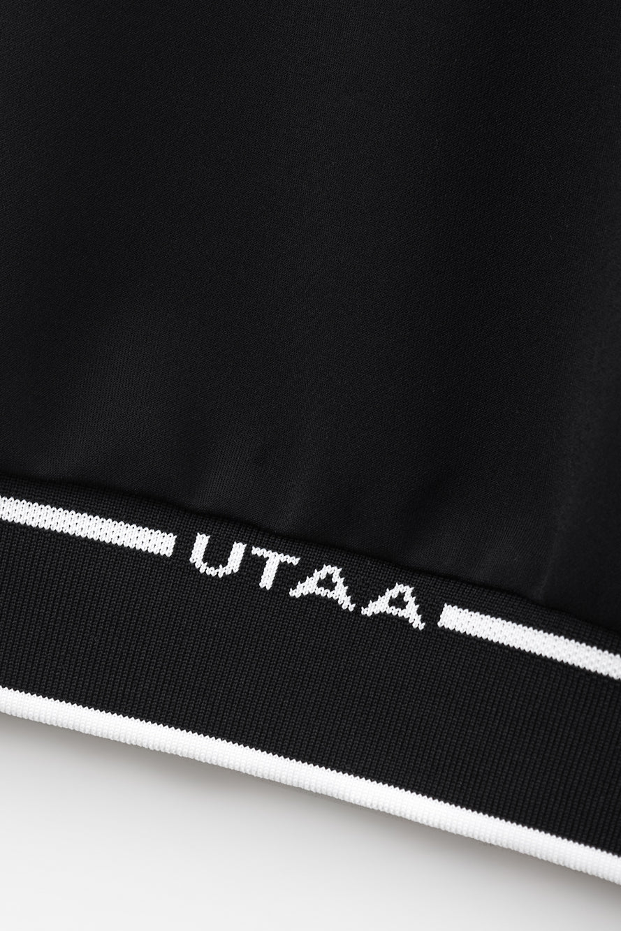 UTAA ペタラインワイドCollarPKTシャツ ブラック : Women's