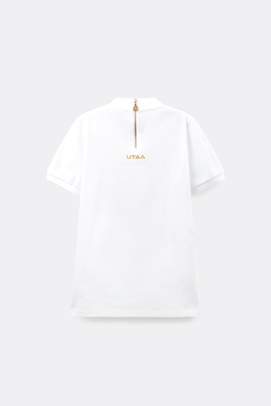 UTAA クレストゴールデンパンサータートルネックティー ホワイト : Women's