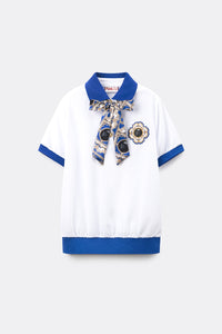 UTAA カラーシーズンバロックタイPKTシャツ ブルー : Women's
