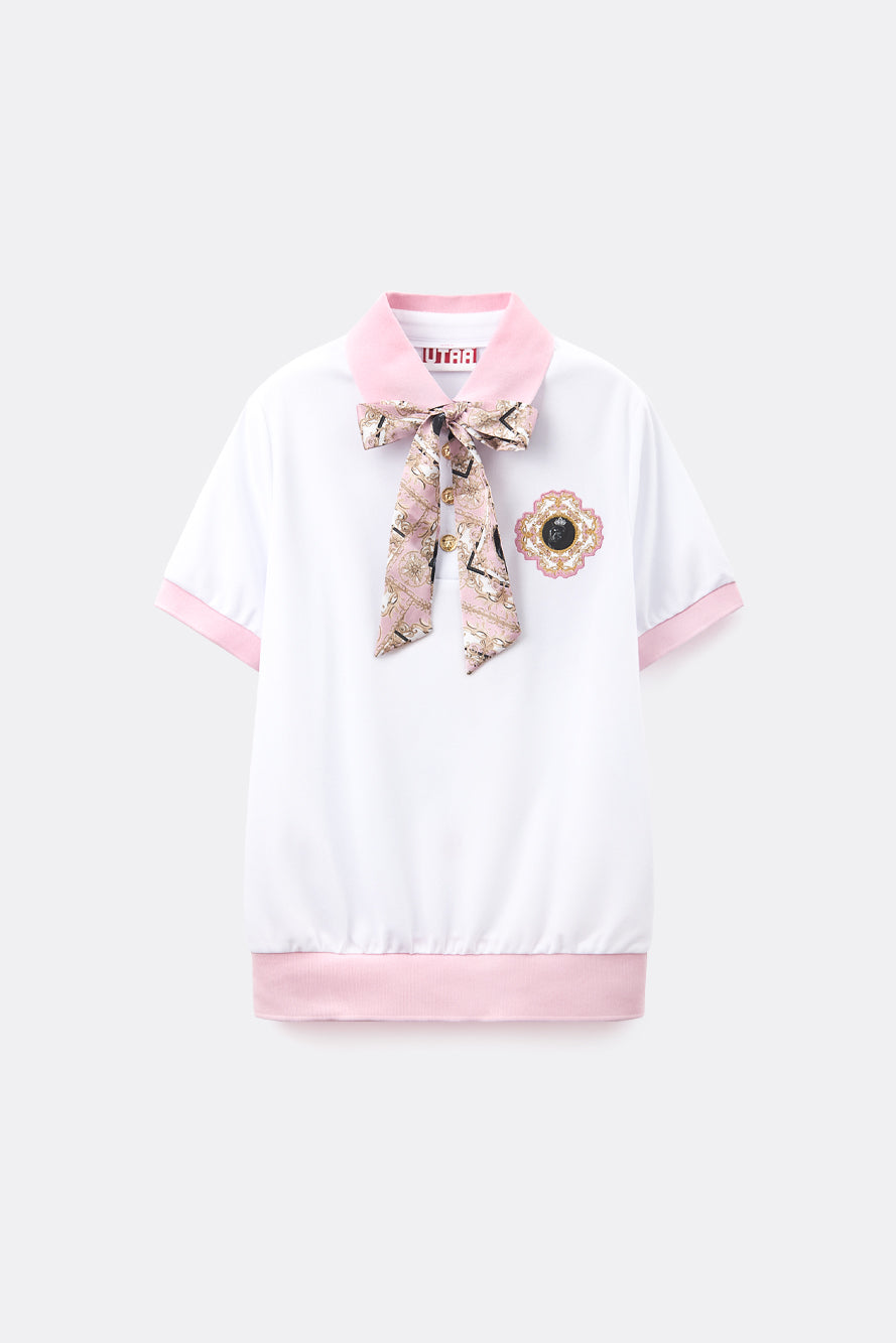 UTAA カラーシーズンバロックタイPKTシャツ ライトピンク : Women's
