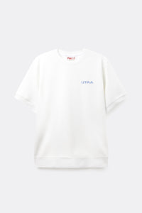 UTAA タイポカラーロゴベーシックTシャツ ホワイト：メンズ