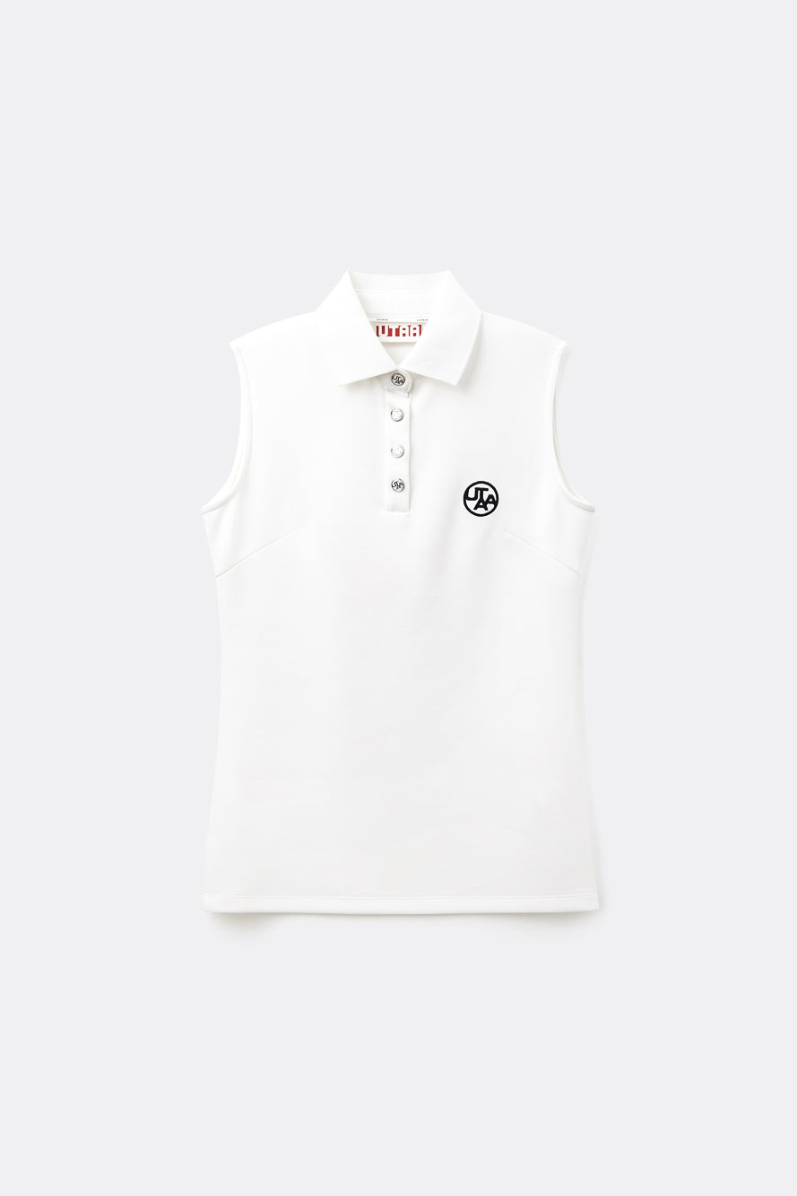 UTAA イーズシンボルボタンPKスリーブレス ホワイト：レディース