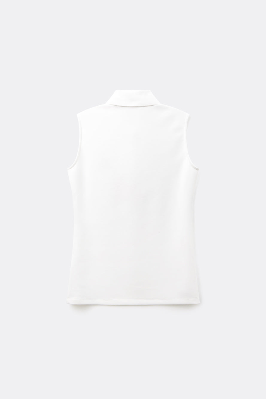 UTAA イーズシンボルボタンPKスリーブレス ホワイト：レディース