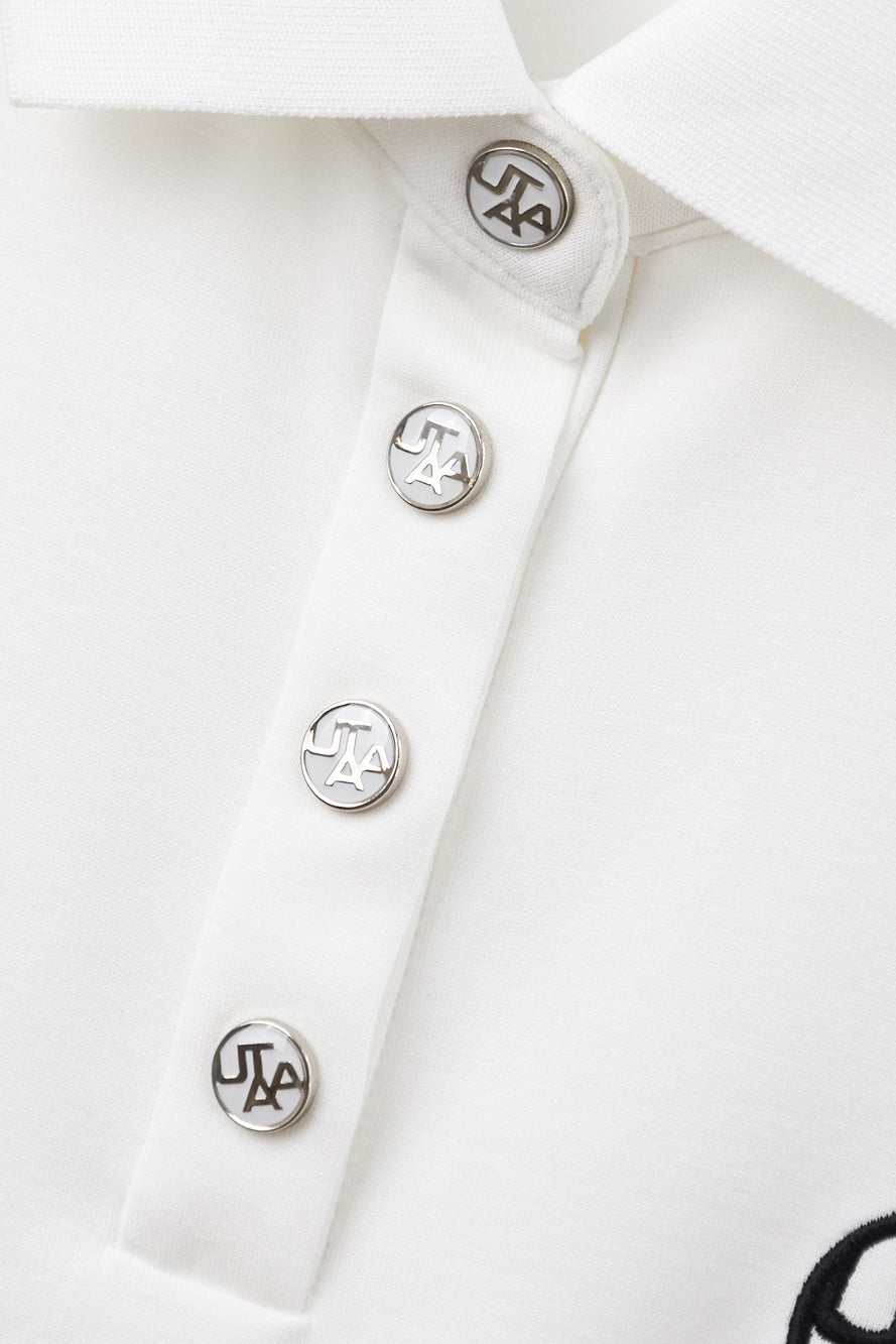 UTAA イーズシンボルボタンPKスリーブレス ホワイト：レディース