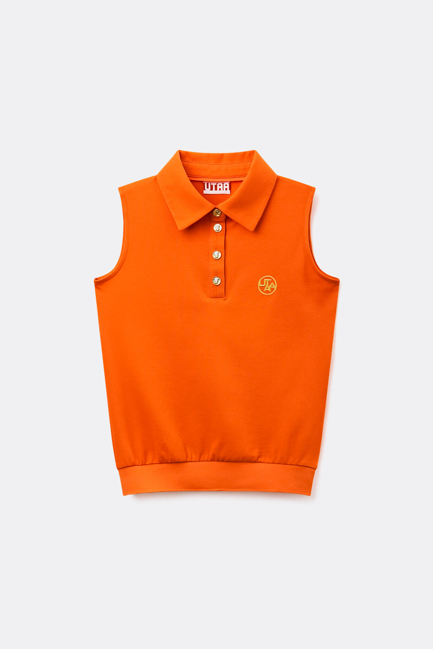 UTAA ドゥカットギルトロゴPKスリーブレス オレンジ : Women's