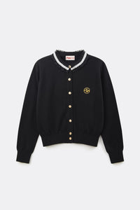 UTAA フルールレースウールニットカーディガン ブラック : Women's