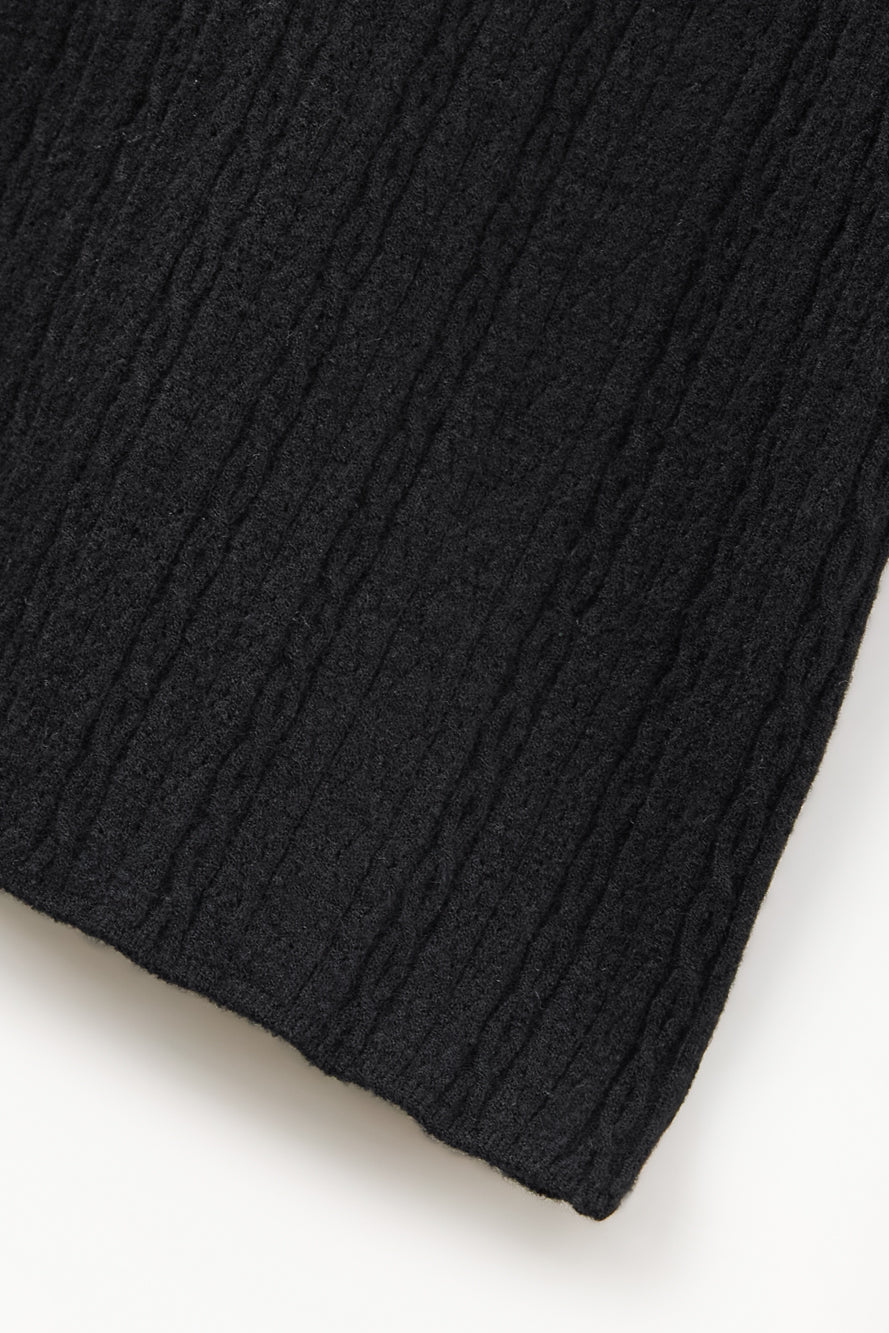 UTAA ラッフルポワンテルモックネックニット ブラック : Women's