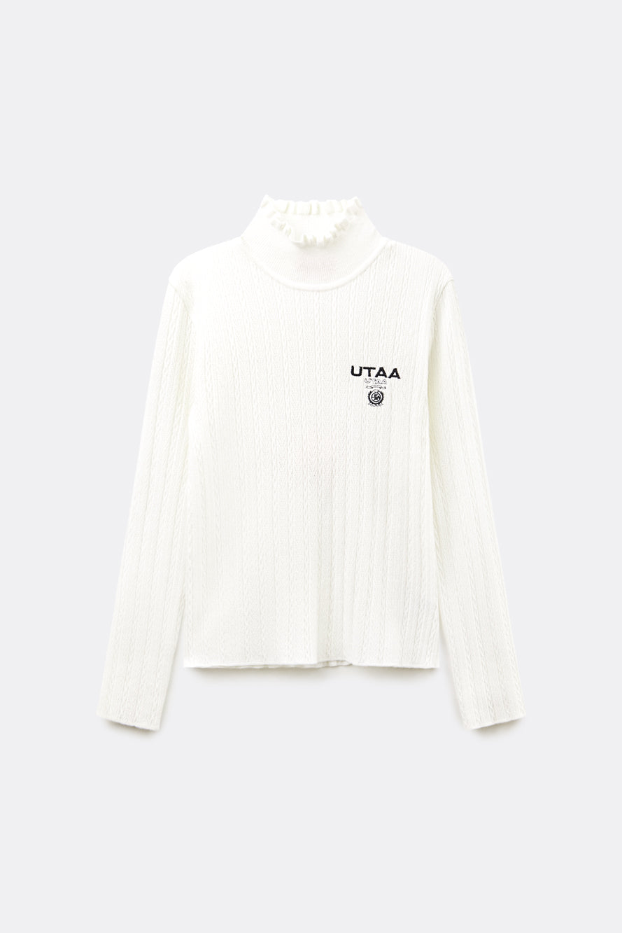 UTAA ラッフルポワンテルモックネックニット アイボリー : Women's