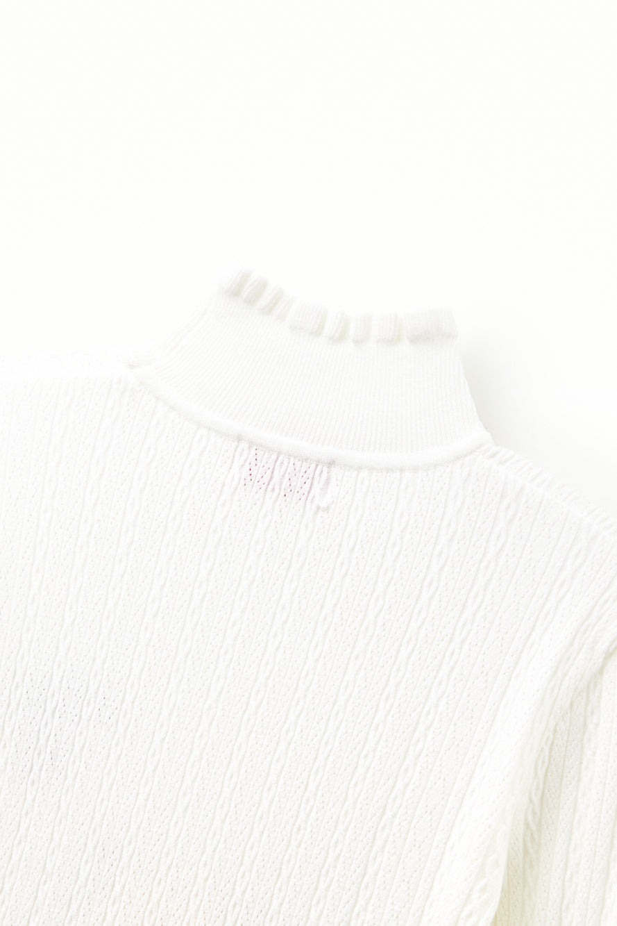 UTAA ラッフルポワンテルモックネックニット アイボリー : Women's