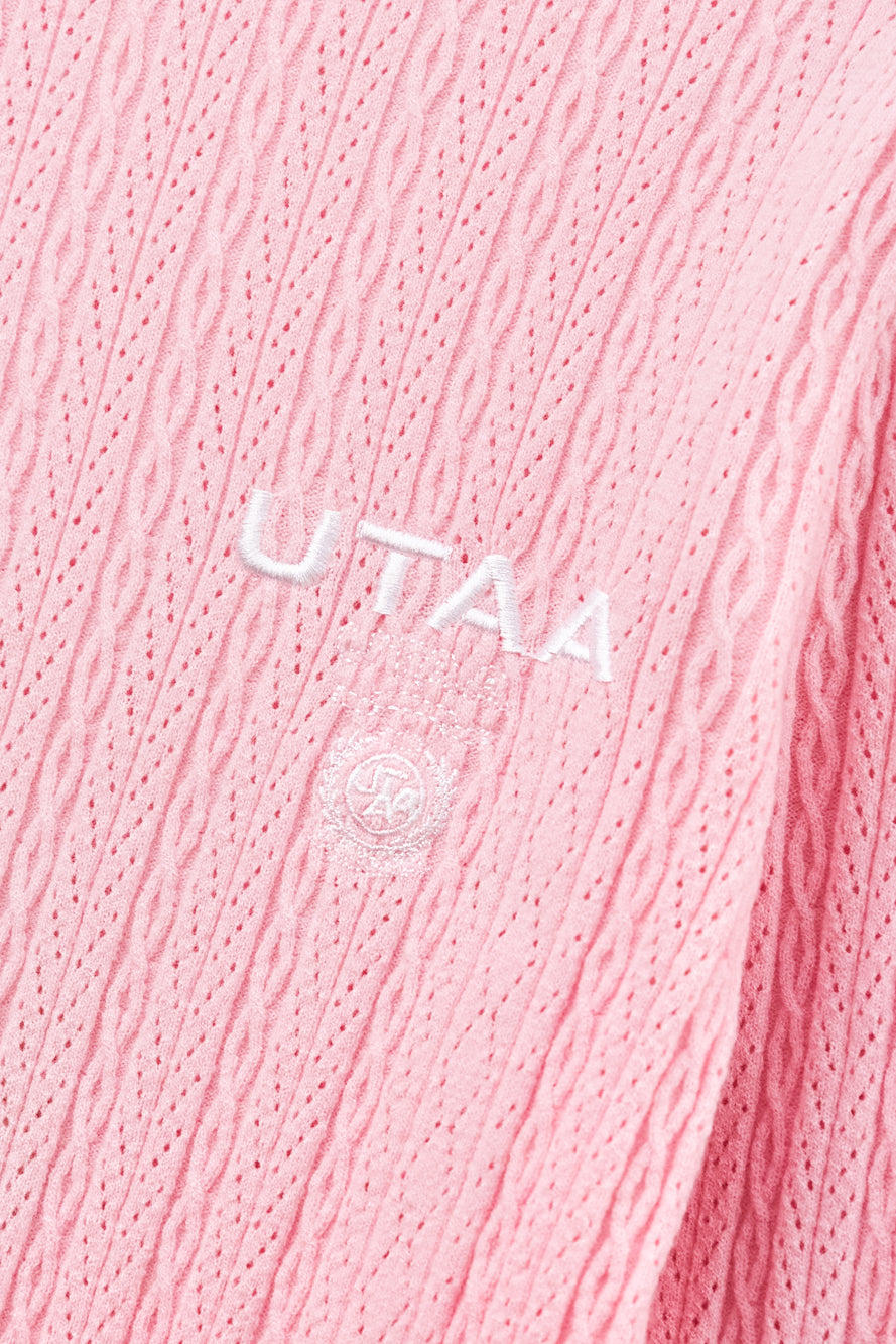 UTAA ラッフルポワンテルモックネックニット ライトピンク