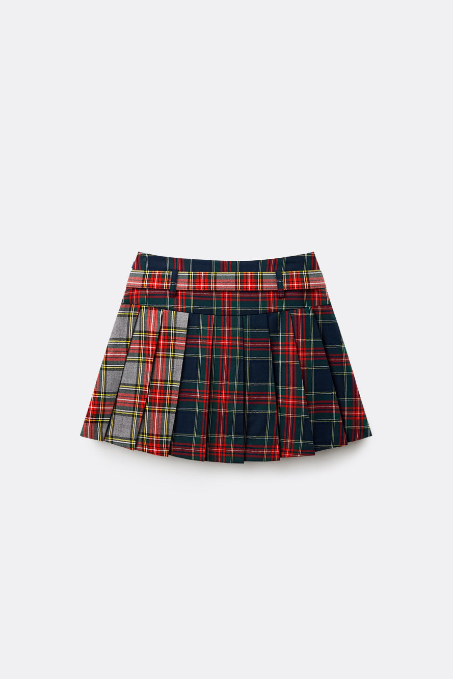 UTAA スコッチマルチタータンチェックプリーツスカート ネイビー : Women's