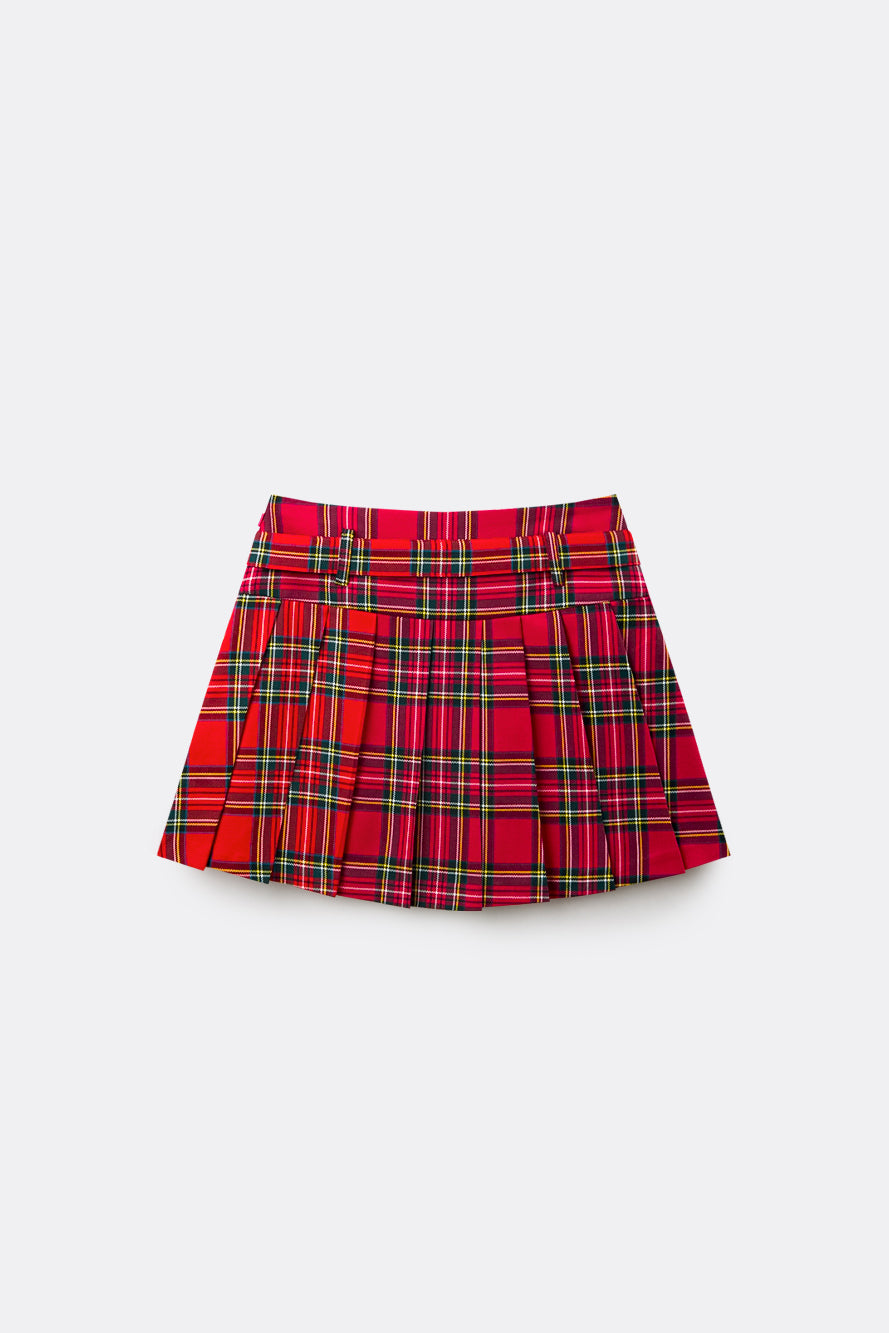UTAA スコッチマルチタータンチェックプリーツスカート ピンク : Women's