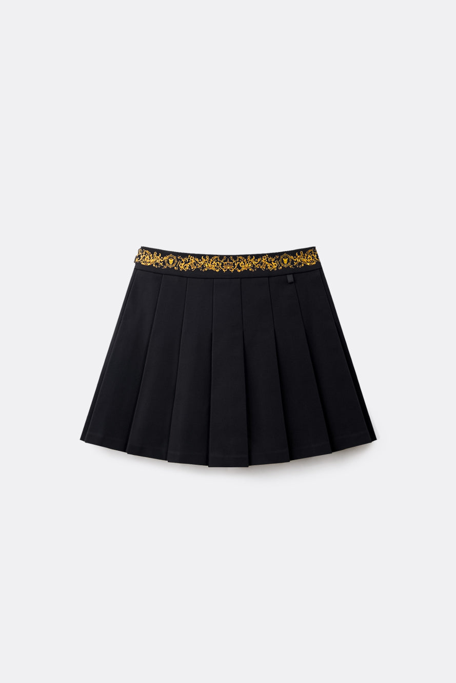 UTAA フィーストゴールデンエンブレムプリーツスカート ブラック : Women's
