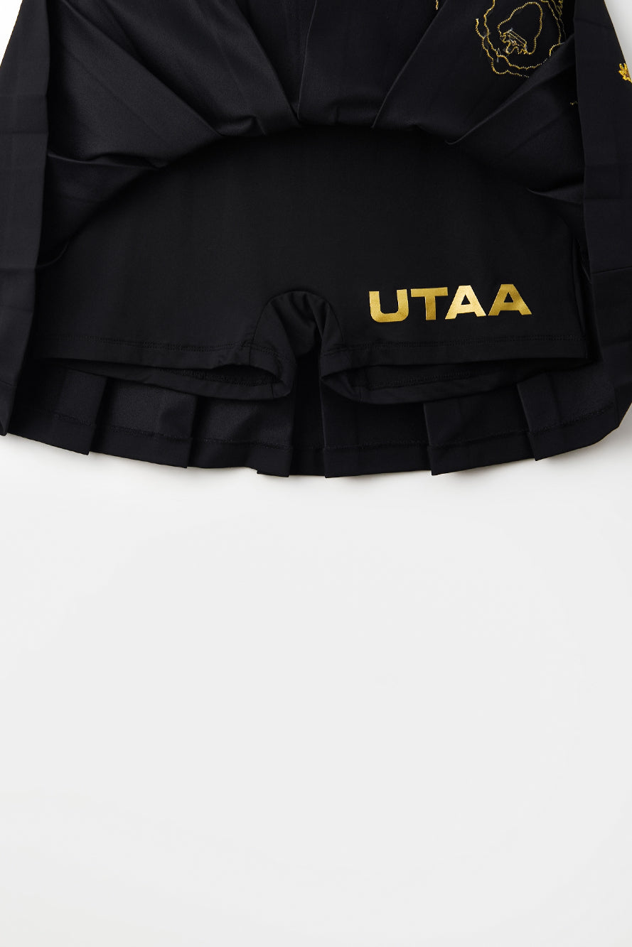 UTAA フィーストゴールデンエンブレムプリーツスカート ブラック : Women's