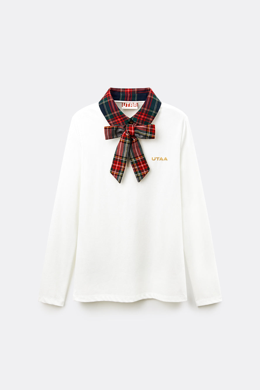 UTAA スコッチマルチタータンチェックPKスリーブ ネイビー : Women's