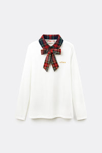 UTAA スコッチマルチタータンチェックPKスリーブ ネイビー : Women's