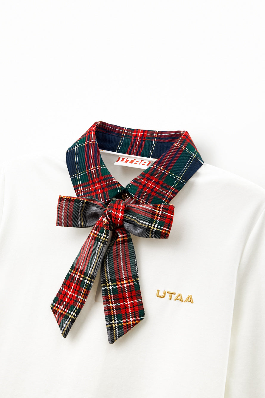 UTAA スコッチマルチタータンチェックPKスリーブ ネイビー : Women's