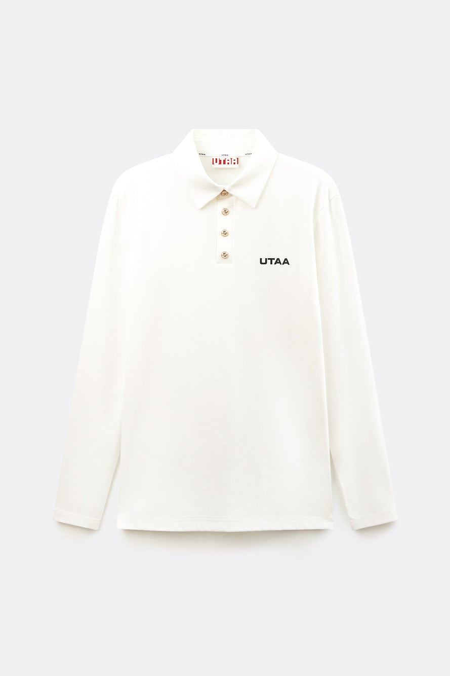 UTAA ギルトシーリングスモールロゴPKスリーブ ホワイト