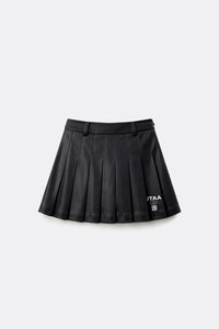 UTAA ベリルクラシカルレザープリーツスカート ブラック : Women's