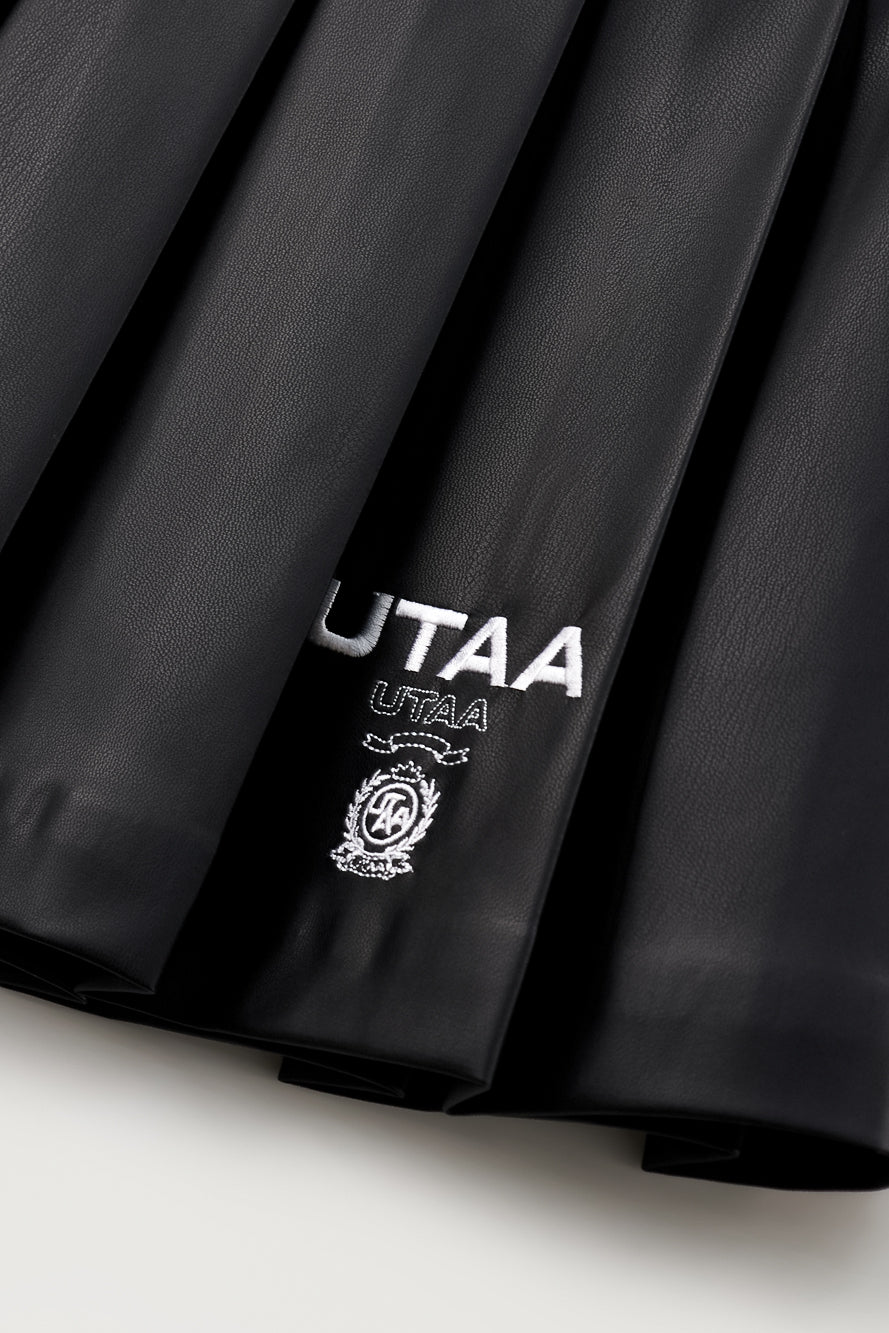 UTAA ベリルクラシカルレザープリーツスカート ブラック : Women's